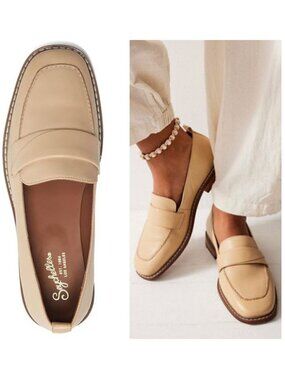 Seychelles Butterflies Penny Loafers Flats Size 7 Beige Leather NEW $140